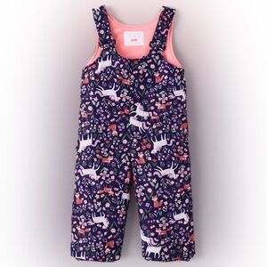 The Children’s Place EUC Toddler Girls Purple Unicorn Snow Bib Overalls Size 3T